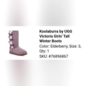 Koolaburra by Ugg Tall Boots girls size 3 elderberry